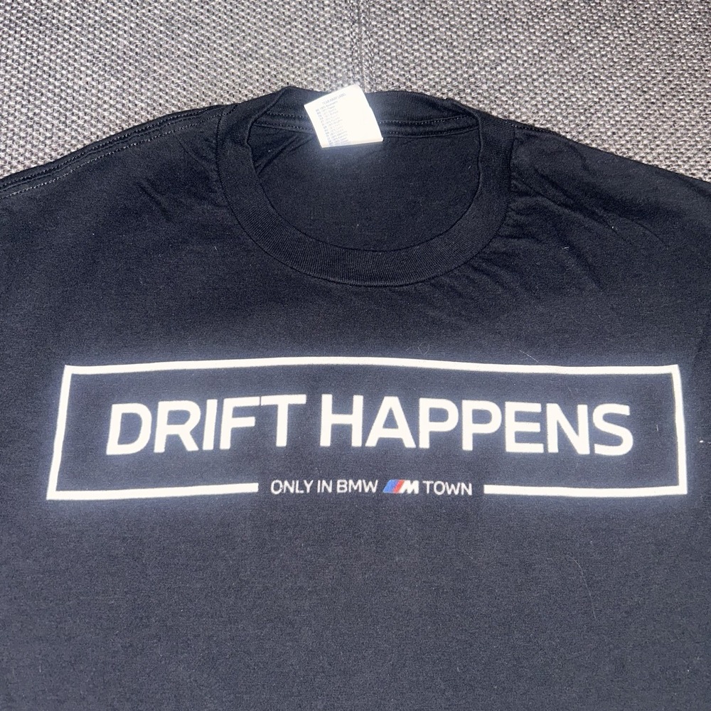 BMW Drift Happens Short Sleeve T Shirt Mens Small German Engineering Black S